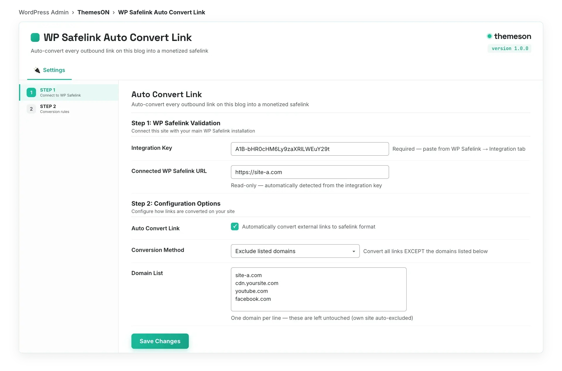 You decide exactly which links get monetised — WP Safelink screenshot