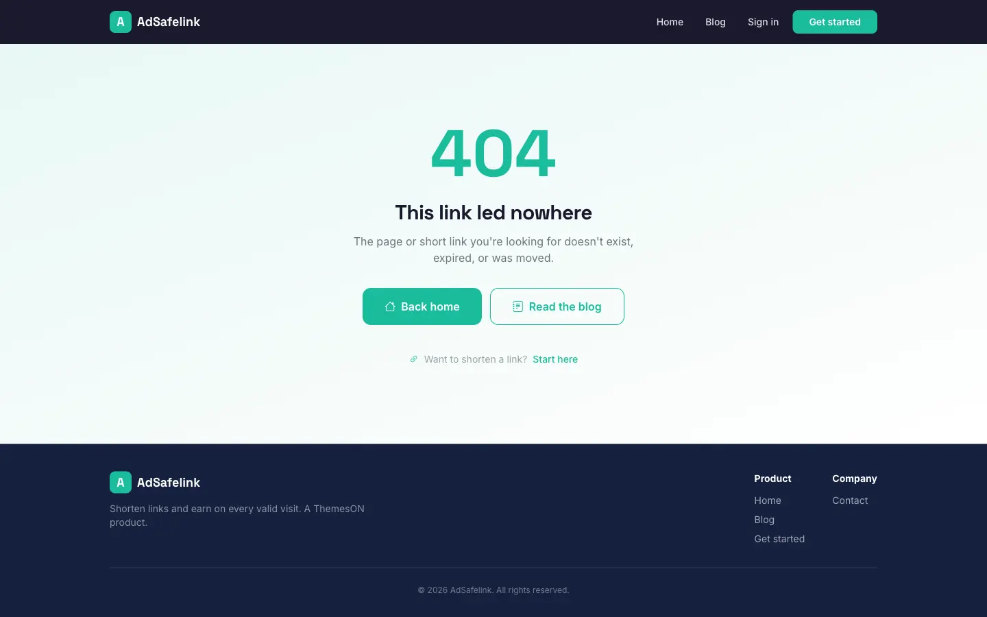 Create the administrator account that owns the AdSafelink admin panel.