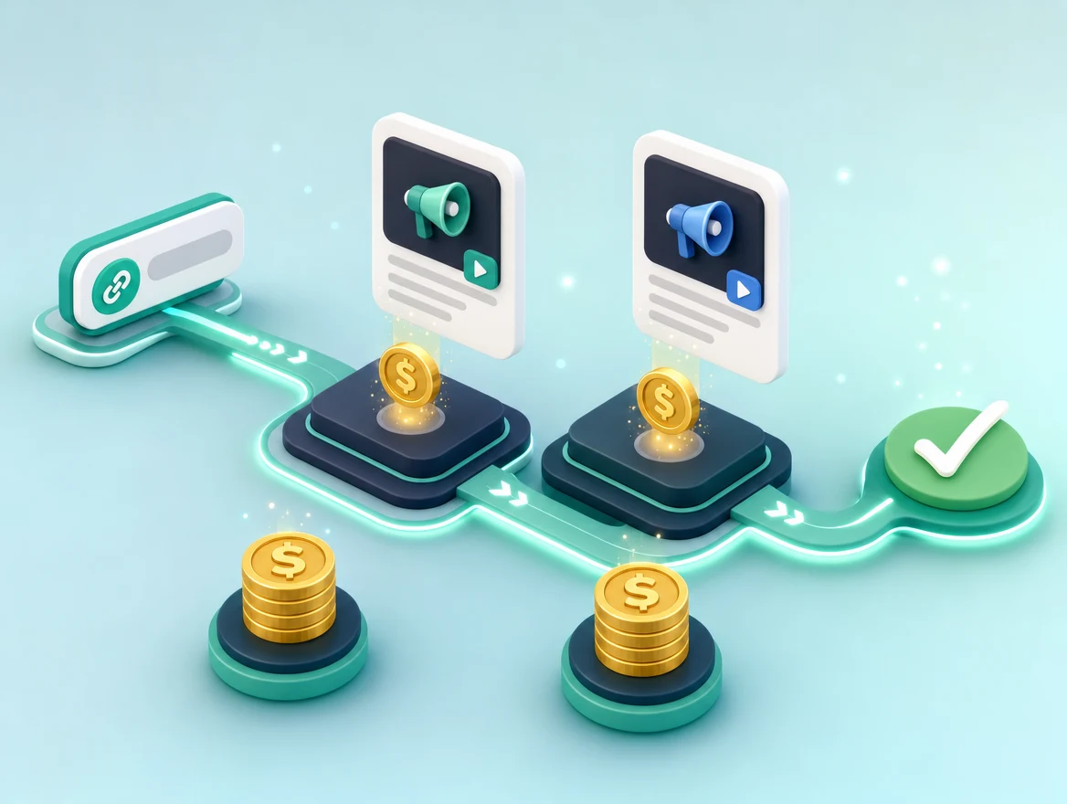 WP Safelink chained with AdLinkFly to monetize a single click through two ad layers