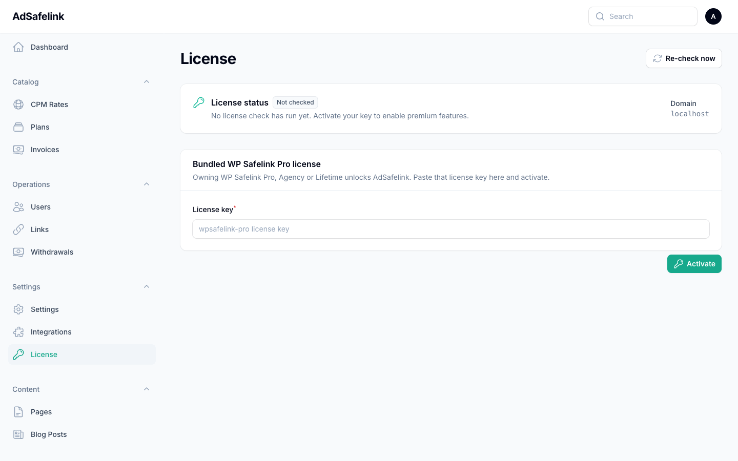 License activation