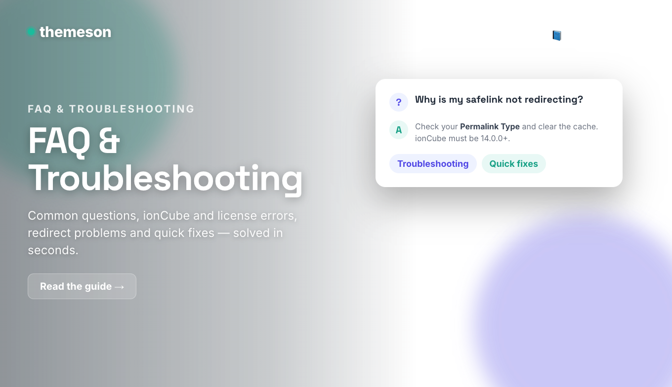 FAQ & Troubleshooting documentation